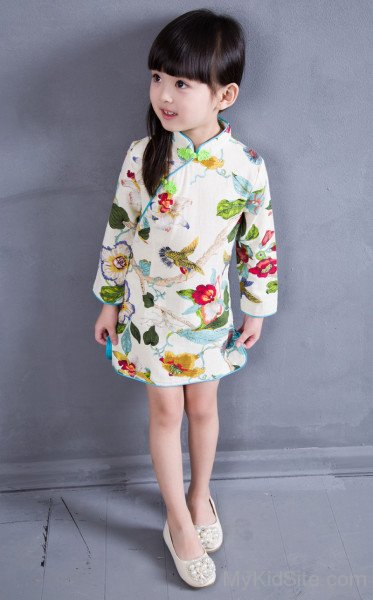 Kid Wearing Chinese Dress