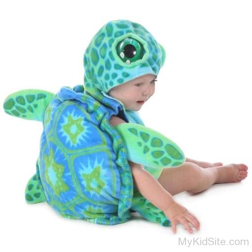 Baby In  Turtle Costume