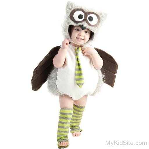 Sweet Baby Wearing Owl Dress