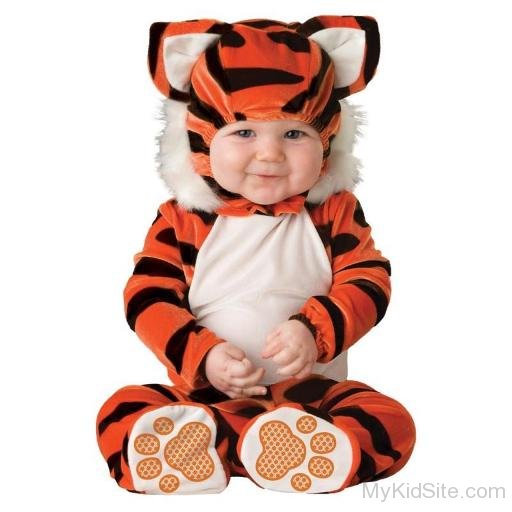 Baby Wearing Tiger Costume 