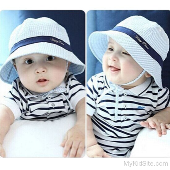 Baby Boy Wearing Skyblue Hat-Sn12312