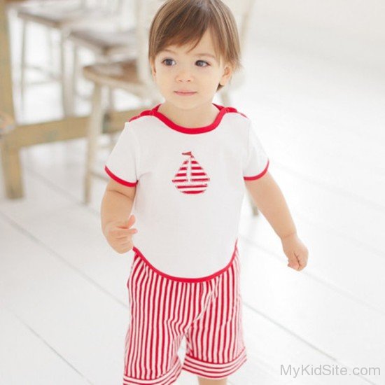 Boy Wearing Red And White Suit-Sn12320