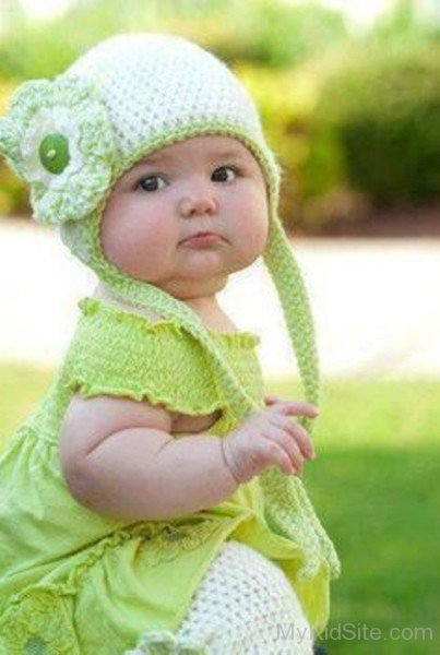 Cutest Baby Girl In Green Dress