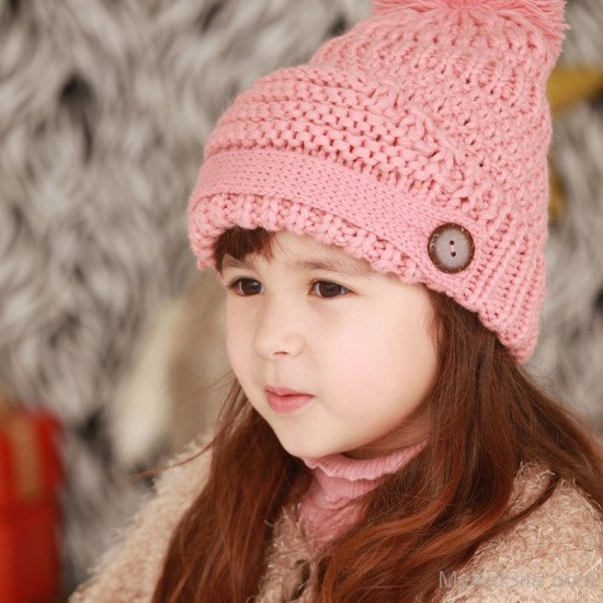 Girl Wearing Knitted Cap