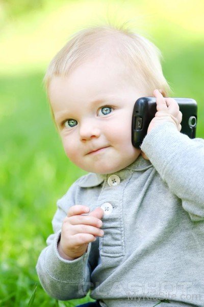 Smarty With Black Mobile Phone-Sn12337