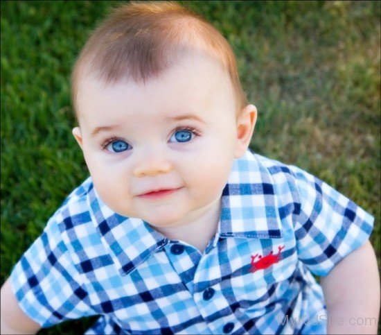 Stylish Baby Boy With Blue Eyes-Sn12345