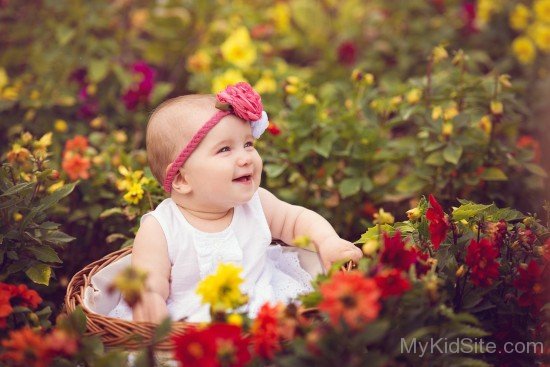 Sweet Baby Girl In Park