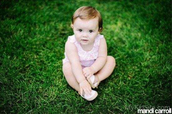 Sweet Baby Girl In Park