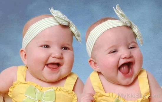 Twins Baby Girl Smiling