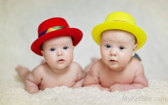 Twins Wearing Hats