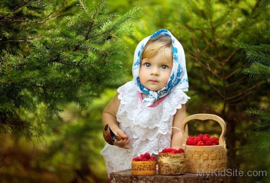 Beautiful Baby Girl In White Dress