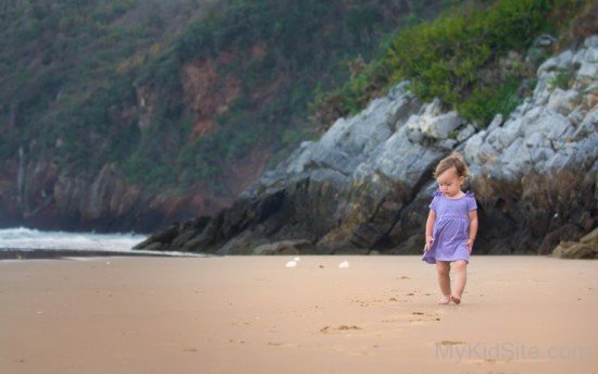 Cute Baby Walking Alone