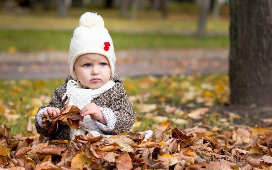 Baby Boy In Park Autumn-cu25