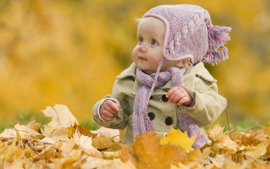 Baby-In-Autumn-Leaves