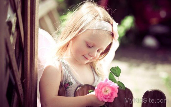 Girl Holding Pink Rose-cu203