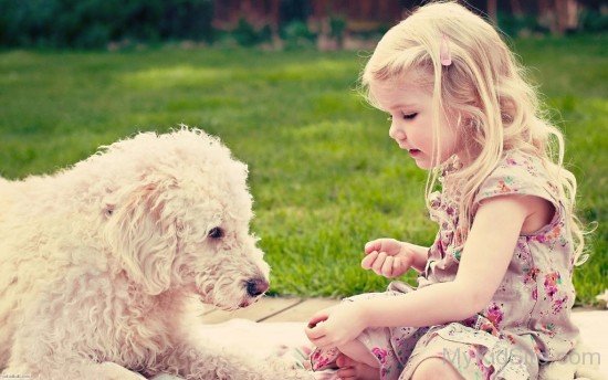 Girl Playing With Dog-cu215