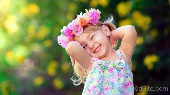 Girl With Flowers Wreath