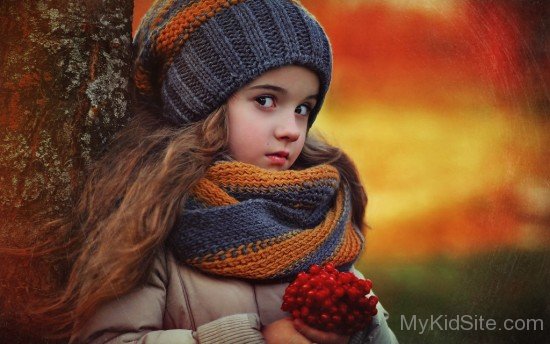Red Berries Cute Girl